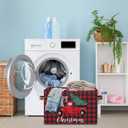 Christmas Truck Foldable Storage Baskets, Red Storage Cube Box with Handles Collapsible Closet Shelf Cloth Organizer Basket for Shelves Home Office Bedroom (color-10)