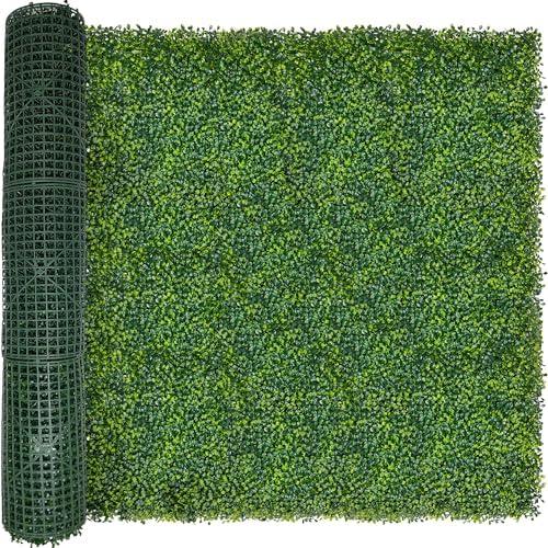 ODTORY Artificial Boxwood Roll Panels: 5FT X 10FT (50 sqft) UV-Anti Artificial Ivy Privacy Fence Wall Screen for Indoor Outdoor Green Grass Wall Decor & Ivy Fence Covering Privacy