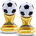 Soulchen 2 Pcs 3.5 ft Giant Self Standing Soccer Foil Balloons for Birthday Sports Themed Party Decoration Supplies (World Trophy)