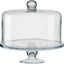 ARTLAND Simplicity Cake Stand with Straight Sided Dome - Flawless Glass, Tall Cake Friendly, Secure Design, Elegant Craftsmanship, Gift Ready, Durable, Designed