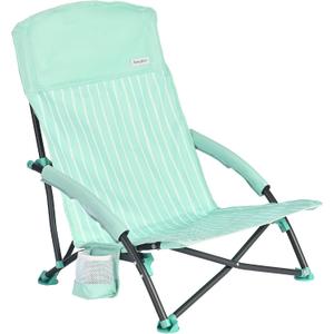 SUNNYFEEL Folding Low Camping Beach Chair 2 Pack, Portable Backpacking Chairs with Cup Holder,Carry Bag Compact & Heavy Duty for Adults 300 LBS for Outdoor Picnic Fishing Sand Lawn, 22.44 inches x 22.05 inches x 27.76 inches