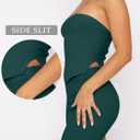 ANRABESS Women 2 Piece Skirt Sets Summer Strapless Crop Top Matching Bodycon Sexy Going Out Mini Club Dress Outfit Clothes (Green)