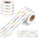 5 x Fuutreo 65ft Bulletin Board Borders Classroom Decorations Colorful Strip Straight Border Trim Roll Back to School Chalkboards Whiteboards Office Home Walls Decor(Pastel Wave)