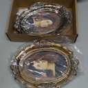 2 Pack 6x8 Oval Picture Frames Gold Vintage Antique Photo Frames for Wall Mount Tabletop Display Home Decor Gallery Art with Poster Photo