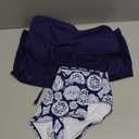 Tempt Me Two Piece Tankini Bathing Suits for Women Halter Bandeau Swim Top with Bottom Flyaway Tummy Control Swimsuit (Large, Navy Blue)