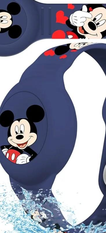 Waterproof Airtag Bracelet for Kids [2 Pack], Cute Cartoon Air Tag Holder for Kids with Full Coverage Hidden Design, Silicone Airtag Wristband for Child, Healthy Material Blue