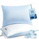 Beautyrest Hotel Pillows Luxury Cooling King Size Set of 2 Soft Medium | 500 Thread Count Bed Pillows, 100% Cotton Cover Damask Stripe Embroidered Cover, Down Alternative