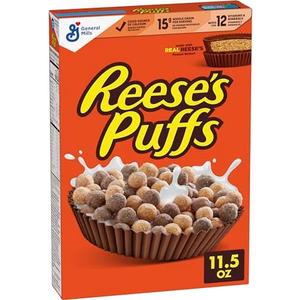 REESE'S PUFFS Breakfast Cereal, Chocolatey Peanut Butter Cereal, 11.5 oz, BB Date: 11/20/2025, BB Date: 11/20/2025