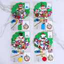 Winlyn 12 Sets Christmas Craft Kits Winter Crafts DIY Holiday Wreath Ornaments Decorations Art Sets Snowmen Snowflake Festive Foam Stickers Arts and Crafts for Kids Classroom Activities Party Favors