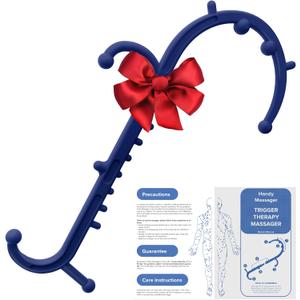 Deep Tissue Back & Neck Massager - Back Massager Stick for Pain Relief, Muscle Knot Remover, Trigger Point Massage Tool for Full Body, Shoulders, Legs - Pressure Point Massage Tool (Dark Navy Blue)