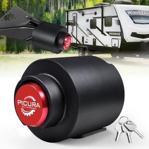 2025 Upgraded Trailer Lock Fits 2-5/16 Inch Coupler, Heavy Duty Trailer Hitch Locks, Anti-Theft Trailer Coupler Lock for RV, Trailer, Boat, Pickup(Red)