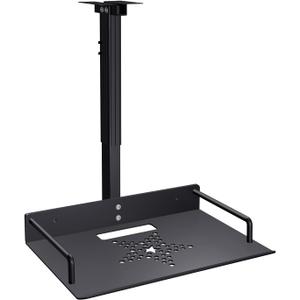 Universal Ceiling Mount with Tray, 11.4-22 inches Adjustable, No Hole Installation, Aluminum Alloy, in-Tube Cable Routing, Universal Ceiling Mount for Projector/Camera