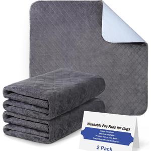 Generic 2PCS Repeatable Cleaning Dog Urine Pad 24x18 Inches Super Absorbent Leak Proof Urine Pad Environmentally Friendly and Durable Pet Training Pad Gray Diaper Indoor/cage