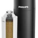 Philips Shower Filter Water Softener, Shower Filtration with Double Mesh & NSF Certified KDF Material, Reducing Chlorine/Impurities/Rust Sediments for Handheld Shower head, Black(Shower Filter Set)