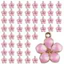 ZROSDSGY 50pcs Gold Plated Cherry Blossom Charms for Jewelry Making - Delicate Flower Charms for Keychain, Summer Jewelry & Craft Projects