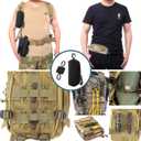 MUCHER 2 Pack Tactical MOLLE Glasses Case Shockproof Tactical Eyeglasses Case Portable Sunglasses Carrying Case with Clip (Black)