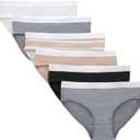 Hanes girls Originals Underwear, Stretch Cotton Boyshorts, Hipster, Bikini Panties, 6-pack (14, Beige/Grey/Black)