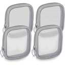Weewooday 4 Pcs Mesh Makeup Bag Mesh Cosmetic Bag Travel Toiletry Pouch with Zipper Mini Makeup Cosmetic Purse for Daily Accessory(Small,Gray)