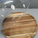 Acacia Wood Cake Stand with Lid, 12in Wooden Cake Stand with Acrylic Dome, Cake Display Stand with Acrylic Dome for Baking, Wedding, Kitchen, Birthday, Parties