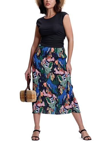Kimmery Summer Outfits for Women 2 Piece Sets Womens Skirt Set Crop Tops Midi Dress Leaf L