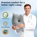 WENGTY Dreams Relief Pillow,Sleep Apnea Pillow w/Neck & Snoring Relief,Orthopedic & Ergonomic Contour Cervical Memory Foam Cooling Pillow for Side Sleepers,Medium Firm Support (Grey, Queen Size)