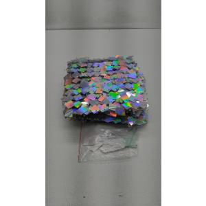 20 Pannel Sparkling Sequin Shimmer Wall Backdrop Glitter Air Active Stunning Iridescent Mirror 3d Disco Wedding Event Birthday Decorative Decoration Rainbow Silver Reflective Fashion Party Photobooth