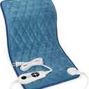 Deepsoon Heating Pad,Electric Heating Pads for Back,Neck,Abdomen,Moist Heating Pad for Shoulder,Knee,Arms,Legs,Dry/Moist Heat & Auto Shut Off,Christmas Gifts for Men and Women,Weighted Blue,24x12 Inch