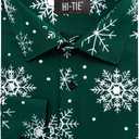 Hi-Tie Mens Christmas Dress Shirts Long Sleeve Casual Ugly Santa Claus Button Down Xmas Shirts for Men Party Holiday (Green, XXL)