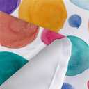 DYNH Colorful Polka Dot Camper RV Shower Curtain for Travel Trailer Bathroom, Kids Camping Small Narrow Shorter Fabric Shower Curtains Set, Happy Camp Outdoor Decor Accessories with Hooks 47X64 (Blue)