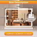 Sweetcrispy 22"x32" LED Vanity Mirror with Lights, Extra-Large