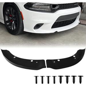 Front Splitter Protector for 2015-2023 Dodge Charger, Replacement Lip Spoiler Compatible with SRT 392/Scat Pack/RT/GT Trims (Black)