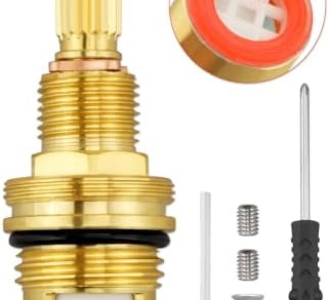 Urnqowuy Brass 1-002 Ceramic Hot Cartridge Fits for Newport Brass Faucet Cartridge and 365 and 850c, Widespread Hot Side