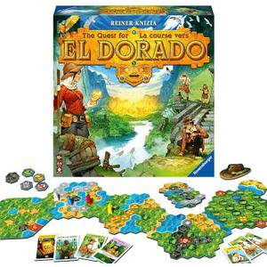 Ravensburger The Quest for El Dorado - Exciting Strategy Board Game | Suitable for Kids & Adults | Designed for 2-4 Players | Inclusive of Mini Expansion, One Size