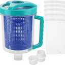 Pool Leaf Catcher Canister, in-line Leaf Canister for Pool Spa Cleaner, with Mesh Basket &Skimmer Socks,Fits Suction Manual & Automatic Pool Cleaners (blue)