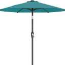 AreShark 7.5FT Patio Umbrella Table Market Umbrella with 6 Sturdy Ribs, Button Tilt/Crank, Heavy-Duty Outdoor Umbrellas for Pool, Deck, Garden and Backyard, Cerulean