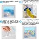 4 x Easter Window Clings, Bunny Rabbit Easter Gel Stickers Decorations Double-Side Window lings for Glass Windows Door Wall Holiday Party Decor