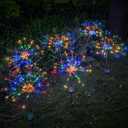 Outdoor Solar Garden Lights, 120 LEDs 8 Lighting Modes 6 Packs Waterproof Solar Fireworks Light Sparklers for Patio Walkway Yard Courtyards Pathway Christmas Party Decorations