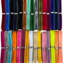 Chenkou Craft 30 Yards 3/8" Velvet Ribbon Total 30 Colors Assorted Lots Bulk (Multicolored, 3/8"(10mm))
