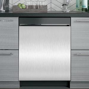 Silver Brushed Stainless Steel Dishwasher Magnet Cover for Washers Fridge Cover Panel Stainless Steel Wave Decal Home Kitchen Decor, Washing Machine Cabinet Reusable Dishwasher Covers,26 x 23 inch