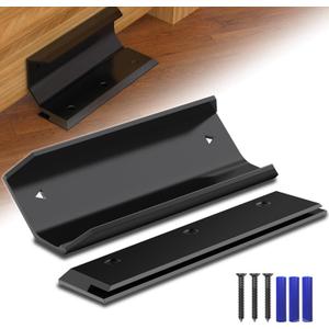 Lock Door Brace,Double Safety Protection French Security Door Brace,Residential Door Lock Barricade,Black-Door Barricade Security Lock Door Brace Fits Blemished Door, Standard Doors, French Doors