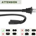 AC Power Cord Replacement Sony PS5/ PS4, PS5/ PS4/ PS3 Slim / PS3 Super Slim, PlayStation 5/4 /3 Slim, Xbox Series S/X, Xbox One S/X Game Consoles - UL Listed