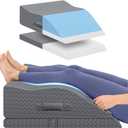Elevation Pillows for Leg After Surgery, Memory Foam Adjustable Wedge Pillow for Injury or Rest, Ankle Pillow for Sleeping Blood Circulation Grey/Double Leg