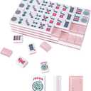 TIASUSAN American Mahjong Tile Set with 166 Quality Acrylic Tiles (1.2" Pink, Tiles Only), Mahjong Game Set