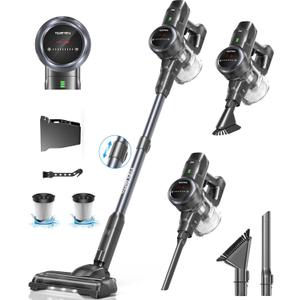FABULETTA Cordless Vacuum Cleaner, 35Kpa Vacuum Cleaners for Home, Max 50 Mins Runtime, Self-Standing Design, 5-Layer Filtration System, Anti-Tangle Brush, LED Display, Lightweight
