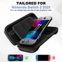 KCKTR Nintendo Switch 2 Carrying Case (2025), Hard Shell Protective Travel Portable Pouch Holds 24 game cartridges, with Game Card Slots & Inner Pocket for Accessories, Black