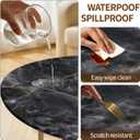 Round Fitted Table Cloth with Elastic Edge Design Table Cover Waterproof Stain-Resistant Wipeable Picnic Tablecloths Fits 46"-50" Round Tables for Camping, Dining, Indoor and Outdoor