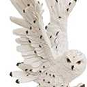 ICE Armor Detailed Craftmanship Snowy Owl Statue Figurine, Owl Perching on Branch Figurine for Shelf Table Counters, Fall Decor for Home, Animal Decorations Christmas Ornaments for Living Room (Medium to Large, 54556-white)