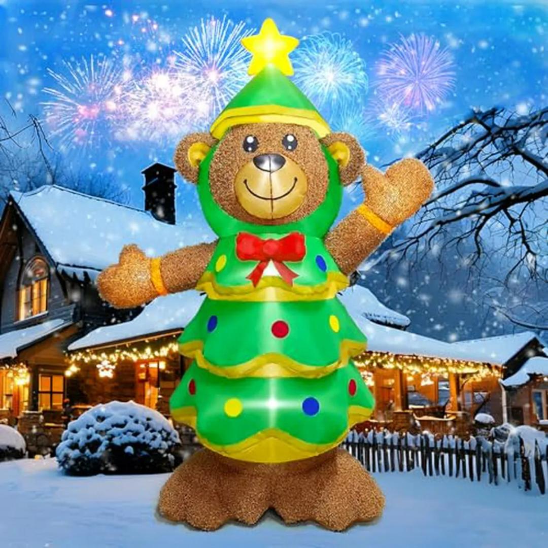 Kalolary 7 1 Ft Inflatable Christmas Bear Con Led Para Jardí