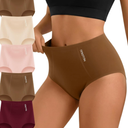 Women's Underwear Cotton High Waisted Briefs 5 Pack, Soft Breathable Full Coverage Ladies Panties, Size XL