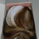 REECHO Hair Toppers for Women Real Human Hair, Seamless Human Hair Toppers with Bangs, 360 3D Cover Clip in Bangs Hair Extensions for Daily Wear, Medium Brown with Highlights